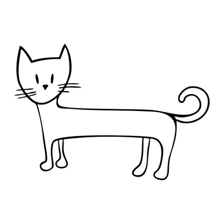 cat drawn,vector illustrationのイラスト素材