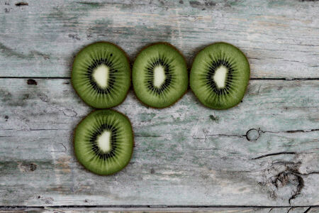 slices of kiwiの写真素材