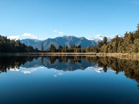Mirror Lake in New Zealand, South Islandの写真素材