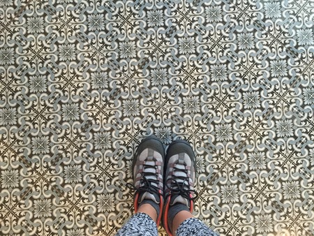 looking down