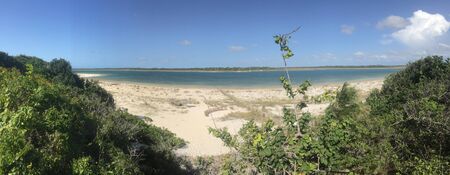View over the lagoonの写真素材