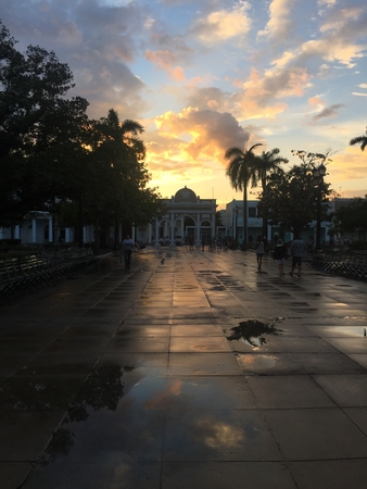 Sunset sky after the rainの写真素材