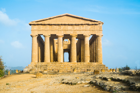 Temple of Concord in Agrigento Valle dei Templi, Sicily, Italyの写真素材