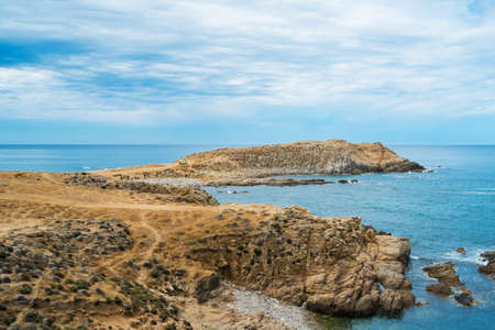 Capo Pecora promontory in Buggerru, west Sardinia, Italyの写真素材