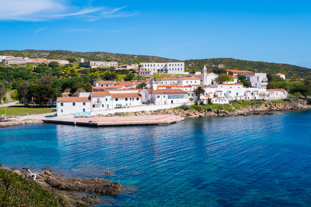 Cala di Oliva village in Asinara island in Sardinia, Italyの写真素材