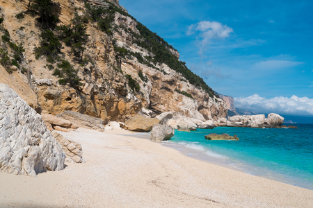 Cala Mariolu beach in Baunei, Sardinia, Italyの写真素材