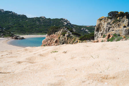 Monti di Rena beach in La Maddalena island, Sardinia, Italyの写真素材