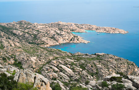 View of Cala Coticcio in Caprera island, Sardinia, italyの写真素材
