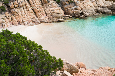 Beach of Cala Coticcio in Caprera island, Sardinia, Italyの写真素材