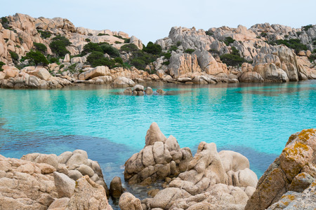 Sea in Cala Coticcio in Caprera island, Sardinia, Italyの写真素材