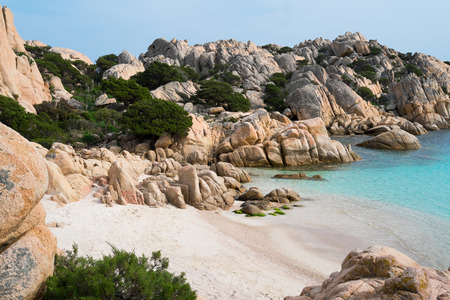 Beach of Cala Coticcio in Caprera island, Sardinia, Italyの写真素材