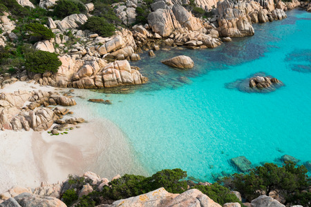 Beach of Cala Coticcio in Caprera island, Sardinia, Italyの写真素材