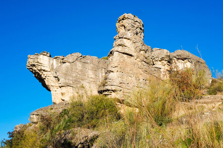 Rock formation in Patones, Madrid, Spainの写真素材