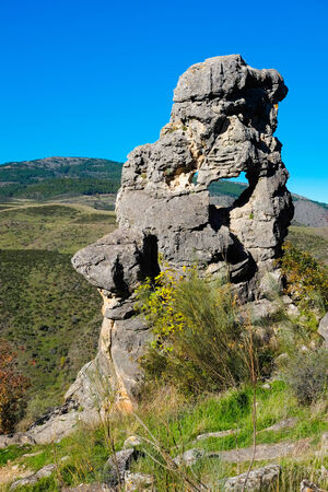 Rock formation in Patones, Madrid, Spainの写真素材