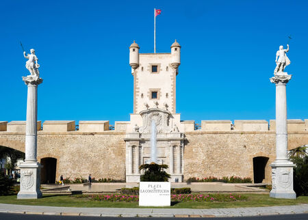 Plaza de la Constitucion, Cadiz, Andalucia, Spainの写真素材