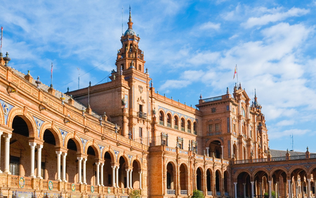 Plaza de espana palace in Seville, Andalusia, Spainのeditorial素材
