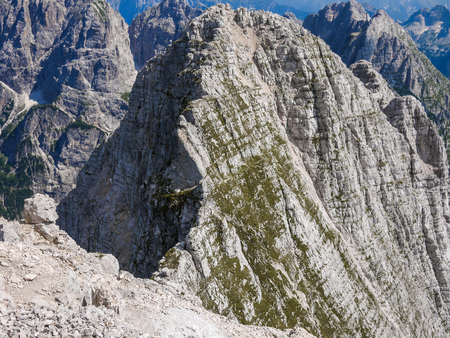 Mountain tops in front of Jof di Montasio, Alpi Giulie, Italyの写真素材