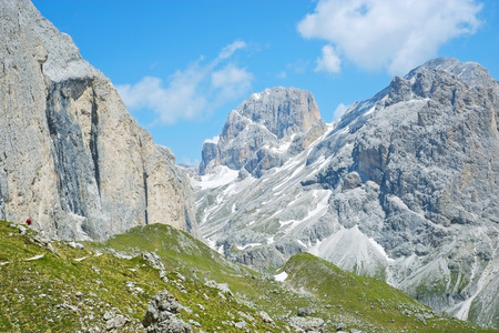 Catinaccio in Dolomites, Val di Fassa, Italyの写真素材