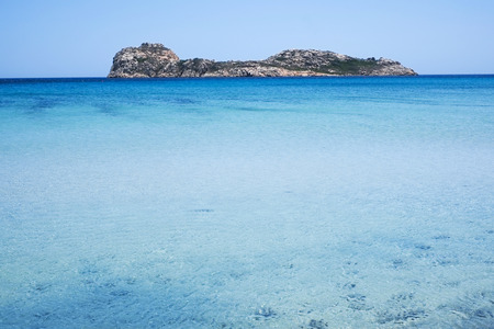 Blue  and transparent sea in Porto Tramatzu beach, Teulada, Sardiniaの写真素材