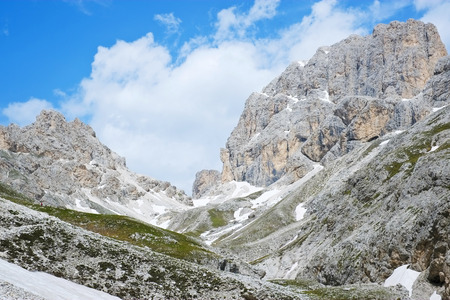 Catinaccio in Dolomites, Val di Fassa, Italyの写真素材