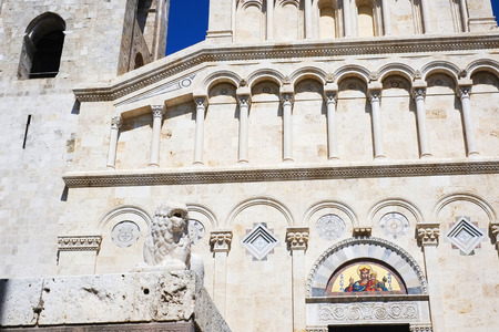 Detail of Santa Cecilia Cathedral in Cagliari, Sardinia, Italyの写真素材