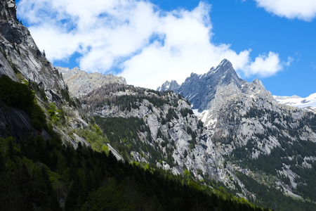 Mountain landscape from Val di Mello, Val Masino, Italyの写真素材