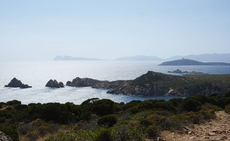 Capo Spartivento on south coast of Sardinia, Italyの写真素材