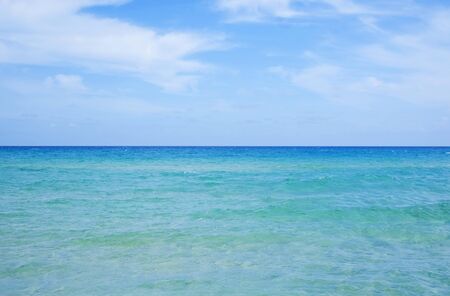 Sea and sky with sea horizon in Chia, Sardinia, Italy