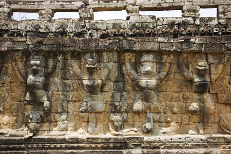Terrace of Leper King, Angkor, Siem Reap, Cambodiaの写真素材
