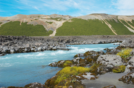 Tunga mountain from Husafell, Borgarfjordur, Icelandの写真素材
