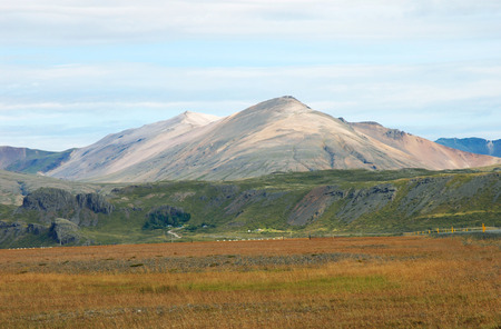 Mountains in Lonsvik, East Icelandの写真素材