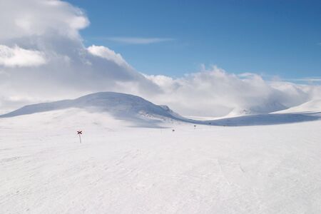 Mountain full of snow during winter, Jamtlands region, north of Swedenの写真素材