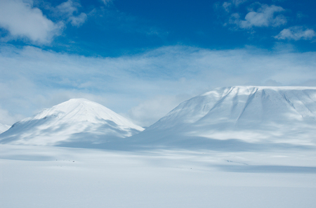 Snowy mountains in Kungsleden, Lapland, North of Swedenの写真素材