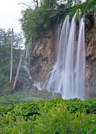 Waterfall in Plitvice lakes National Park, Croatiaの写真素材