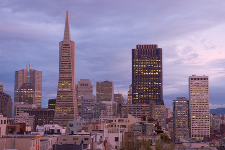 San Francisco at dusk, California, Usaの写真素材