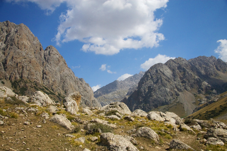 Mountains in Kyrgyzstan close to Arslanbobの写真素材