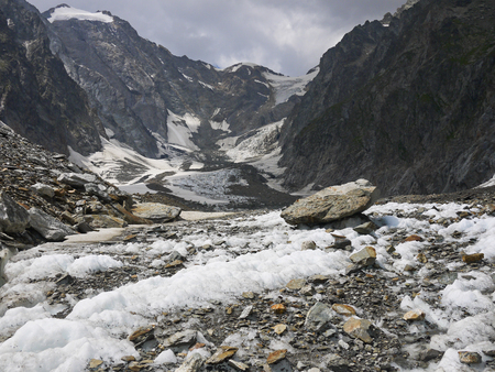 High mountains in the Mont Blanc complex, Val Veny  Alps Mountainsの写真素材