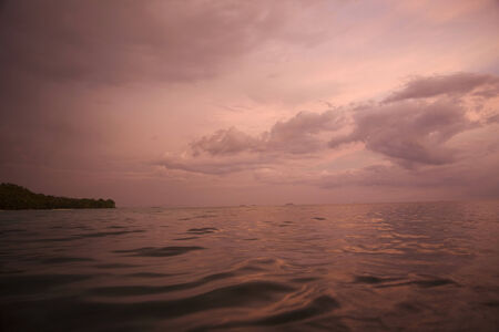 Tropical sunset on the sea in Koh Phi Phi island, Thailandの写真素材