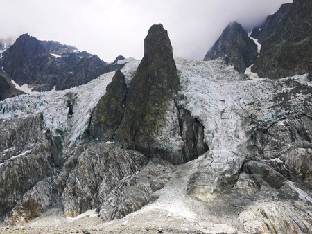 Glacier in the Mont Blanc complex, Val Veny, Alps Mountainsの写真素材