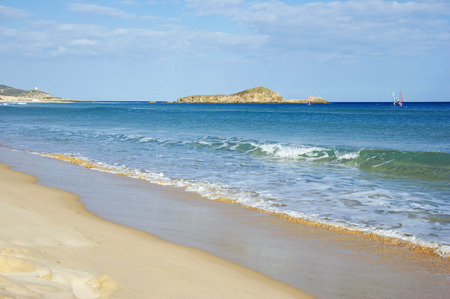 Chia beach in south of Sardinia, Italyの写真素材