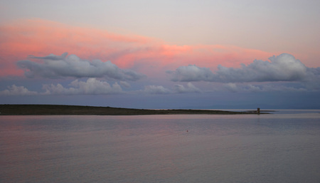 Isola Piana at sunset, Stintino, Sardinia, Italyの写真素材