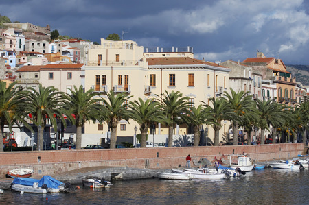 Bosa in Sardinia, Italyの写真素材