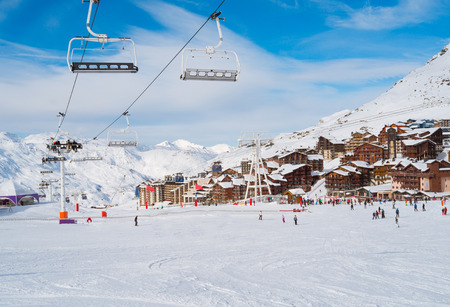 Aerial view of Val Thorens, trois vallees complex, Franceのeditorial素材