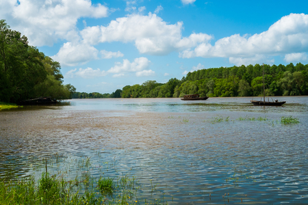 Loire river close to Angers, Franceの写真素材