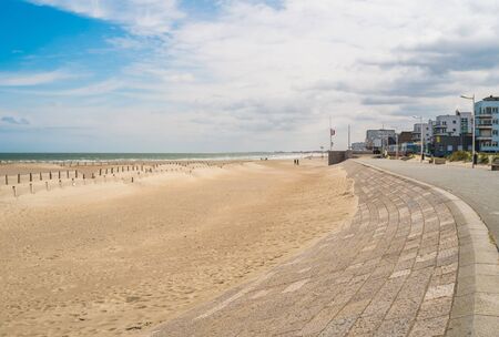 Beach of Dunkerque with seafront, Franceの写真素材