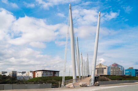 Modern port district in Dunkerque, Franceの写真素材
