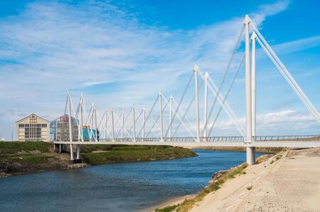 Modern port district in Dunkerque, Franceの写真素材