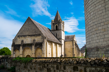 Church in Chenehutte, Loire region, Franceの写真素材