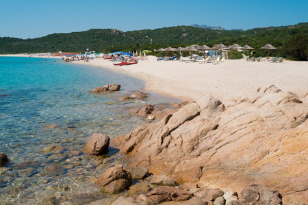 Liscia Ruja beach on Emerald coast in North of Sardinia, Italyの写真素材