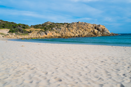 Cala Cipolla beach in Chia, Sardinia, Italyの写真素材